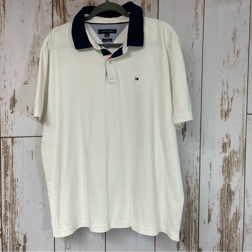 Tommy Hilfiger, 100% Cotton, White Polo Shirt. Size XL. Excellent condition!